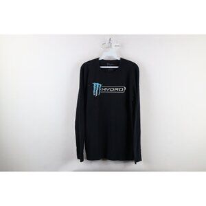 Monster Energy Drink Mens L Faded Hydro Thermal Waffle Knit Long Sleeve T-Shirt